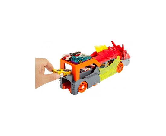 Игровой набор Hot Wheels Грузовик-транспортер "Пасть дракона" (GTK42), изображение 8 Игровой набор Hot Wheels Грузовик-транспортер "Пасть дракона" (GTK42), изображение 8