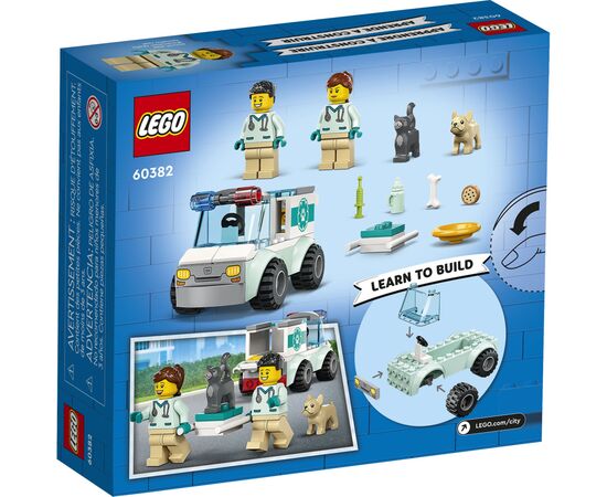 Конструктор LEGO City Фургон ветеринарной скорой помощи 58 деталей (60382), изображение 7 Конструктор LEGO City Фургон ветеринарной скорой помощи 58 деталей (60382), изображение 7