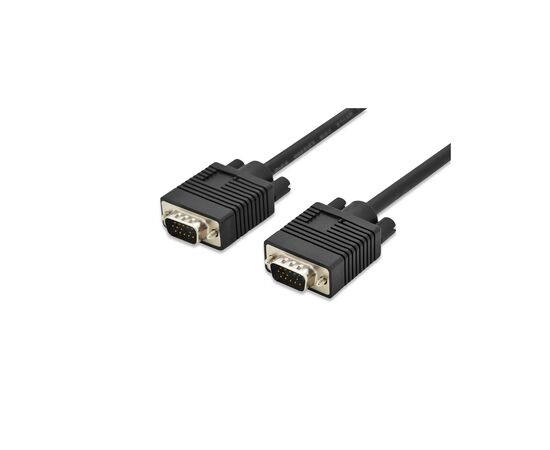 Кабель мультимедийный VGA 1.8 m, 2xferrite, black Digitus (AK-310103-018-S)