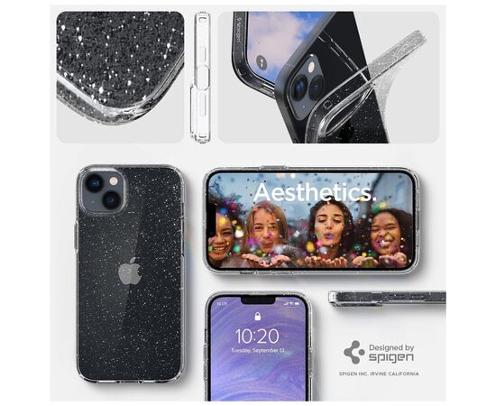 Чехол для моб. телефона Spigen Apple iPhone 14 Liquid Crystal Glitter, Crystal Quartz (ACS05034), изображение 10 Чехол для моб. телефона Spigen Apple iPhone 14 Liquid Crystal Glitter, Crystal Quartz (ACS05034), изображение 10