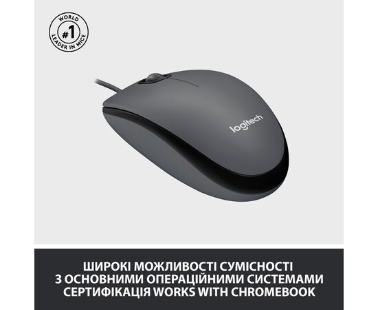 Мышка Logitech M100 USB Black (910-006652), изображение 4 Мышка Logitech M100 USB Black (910-006652), изображение 4