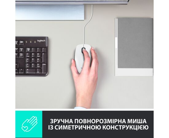 Мышка Logitech M100 USB White (910-006764), изображение 2 Мышка Logitech M100 USB White (910-006764), изображение 2