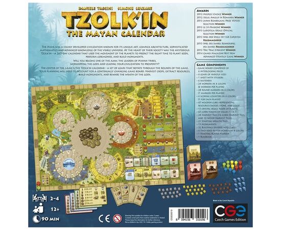 Настольная игра Czech Games Edition Tzolk'in: The Mayan Calendar(Цолкин. Календарь майя) (CGE00019), изображение 3 Настольная игра Czech Games Edition Tzolk'in: The Mayan Calendar(Цолкин. Календарь майя) (CGE00019), изображение 3