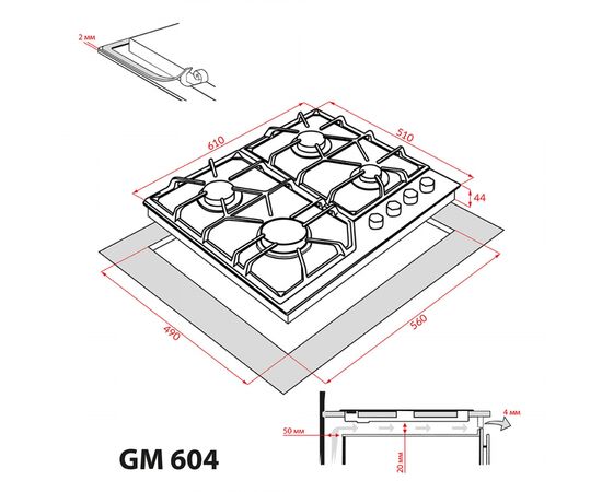 Варочная поверхность Weilor GM 604 BL, изображение 11 Варочная поверхность Weilor GM 604 BL, изображение 11