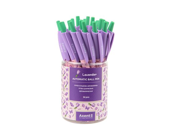 Ручка шариковая Axent автоматическая Lavender, синяя (AB1090-27-A), изображение 3
