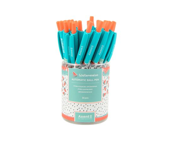 Ручка шариковая Axent автоматическая Watermelon, синяя (AB1090-30-A), изображение 3 Ручка шариковая Axent автоматическая Watermelon, синяя (AB1090-30-A), изображение 3