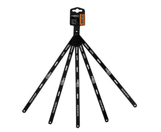 Полотно Neo Tools ножовочное по металлу, 24TPI, 300мм, комплект 5шт. (43-355), изображение 2