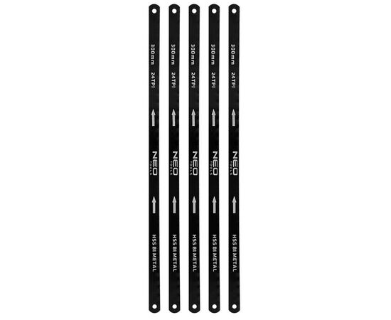 Полотно Neo Tools ножовочне по металу, 24TPI, 300мм, комплект 5шт. (43-355)