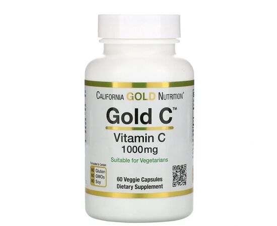 Витамин California Gold Nutrition Витамин C, Gold C, 1000 мг, 60 вегетарианских капсул (CGN-00931)
