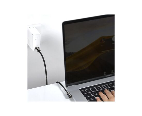 Дата кабель USB-C to USB-C 2.0m CACS 100W 20V/5A 90 Legend Series Elbow Black Baseus (CATCS-A01), изображение 4 Дата кабель USB-C to USB-C 2.0m CACS 100W 20V/5A 90 Legend Series Elbow Black Baseus (CATCS-A01), изображение 4