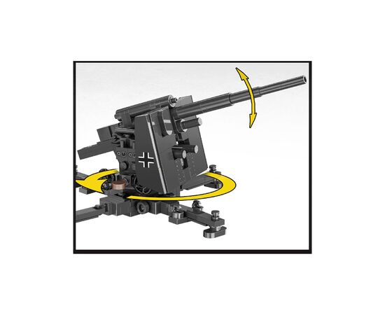 Конструктор Cobi Company of Heroes 3 Зенитная пушка FlaK 88-мм, 225 деталей (COBI-3047), изображение 5