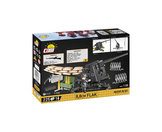 Конструктор Cobi Company of Heroes 3 Зенитная пушка FlaK 88-мм, 225 деталей (COBI-3047), изображение 6