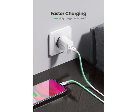 Дата кабель USB 2.0 AM to Lightning 2.0m US155 2.4A, Nickel Plating ABS Shell White Ugreen (20730), изображение 3 Дата кабель USB 2.0 AM to Lightning 2.0m US155 2.4A, Nickel Plating ABS Shell White Ugreen (20730), изображение 3