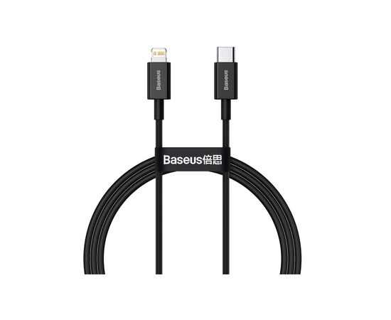 Дата кабель USB-C to Lightning 0.5m 3.0A PD Superior Series Black Baseus (CATLYS-C01), изображение 2 Дата кабель USB-C to Lightning 0.5m 3.0A PD Superior Series Black Baseus (CATLYS-C01), изображение 2