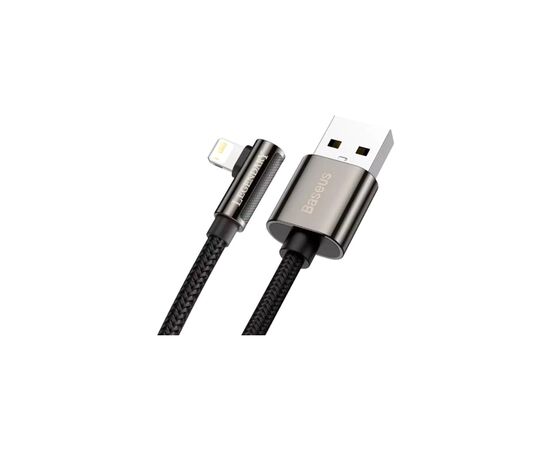 Дата кабель USB 2.0 AM to Lightning 2.0m CALCS 2.4A 90 Legend Series Elbow Black Baseus (CALCS-A01), изображение 2 Дата кабель USB 2.0 AM to Lightning 2.0m CALCS 2.4A 90 Legend Series Elbow Black Baseus (CALCS-A01), изображение 2