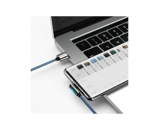 Дата кабель USB 3.1 AM to Type-C 2.0m CATCS 66W 90 Legend Series Elbow Blue Baseus (CACS000503), изображение 3 Дата кабель USB 3.1 AM to Type-C 2.0m CATCS 66W 90 Legend Series Elbow Blue Baseus (CACS000503), изображение 3