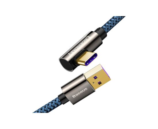 Дата кабель USB 3.1 AM to Type-C 2.0m CATCS 66W 90 Legend Series Elbow Blue Baseus (CACS000503), изображение 4 Дата кабель USB 3.1 AM to Type-C 2.0m CATCS 66W 90 Legend Series Elbow Blue Baseus (CACS000503), изображение 4