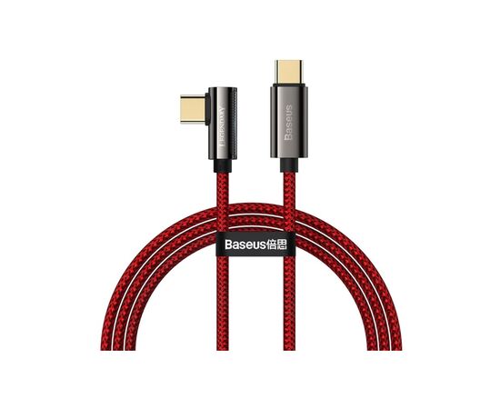 Дата кабель USB-C to USB-C 1.0m CACS 100W 20V/5A 90 Legend Series Elbow Red Baseus (CACS000609)