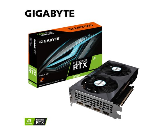 Видеокарта GIGABYTE GeForce RTX3050 8Gb EAGLE (GV-N3050EAGLE-8GD), изображение 9 Видеокарта GIGABYTE GeForce RTX3050 8Gb EAGLE (GV-N3050EAGLE-8GD), изображение 9