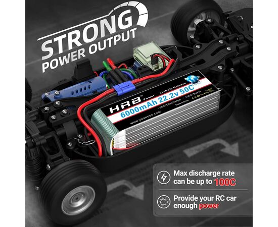 Аккумулятор для дрона HRB Lipo 6s 22.2V 6000mAh 50C Battery (HR-6000MAH-6S-50C), изображение 2 Аккумулятор для дрона HRB Lipo 6s 22.2V 6000mAh 50C Battery (HR-6000MAH-6S-50C), изображение 2