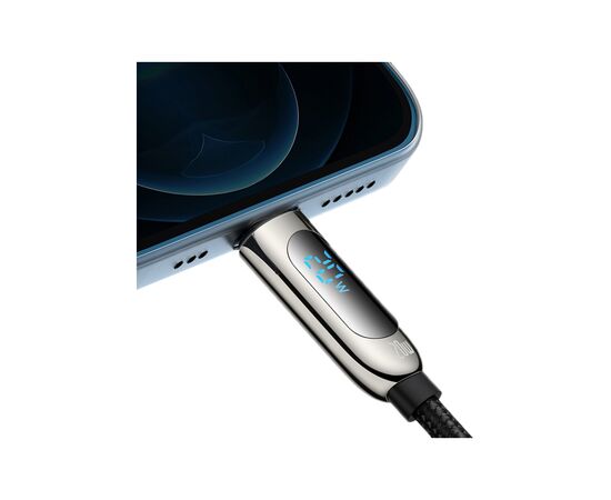 Дата кабель USB-C to Lightning 2.0m CATLSK 20W Display Black Baseus (CATLSK-A01), изображение 3 Дата кабель USB-C to Lightning 2.0m CATLSK 20W Display Black Baseus (CATLSK-A01), изображение 3