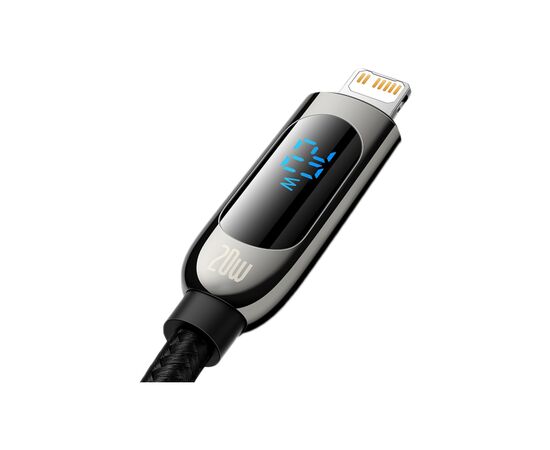 Дата кабель USB-C to Lightning 2.0m CATLSK 20W Display Black Baseus (CATLSK-A01), изображение 5 Дата кабель USB-C to Lightning 2.0m CATLSK 20W Display Black Baseus (CATLSK-A01), изображение 5