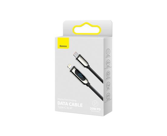 Дата кабель USB-C to Lightning 2.0m CATLSK 20W Display Black Baseus (CATLSK-A01), изображение 6 Дата кабель USB-C to Lightning 2.0m CATLSK 20W Display Black Baseus (CATLSK-A01), изображение 6