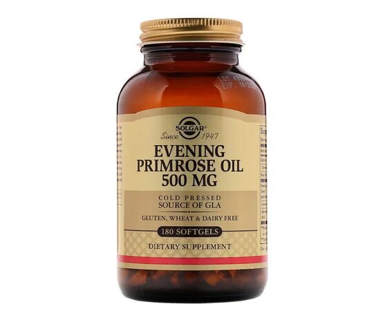 Травы Solgar Масло Примулы Вечерней 500 мг, Evening Primrose Oil, 180 же (SOL-01043)