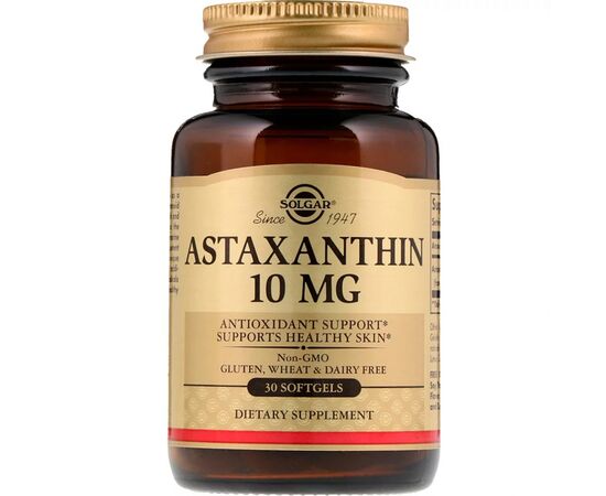 Антиоксидант Solgar Астаксантин, Astaxanthin, 10 мг, 30 желатинових капсул (SOL-36204)