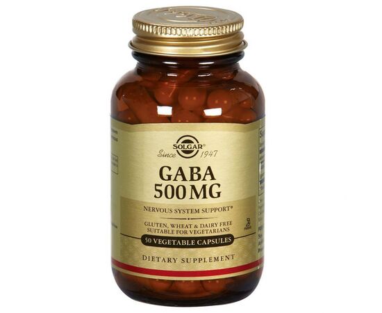 Амінокислота Solgar GABA (Гамма-Аміномасляна Кислота, GABA, 500 мг, 50 вегетаріа (SOL01210)