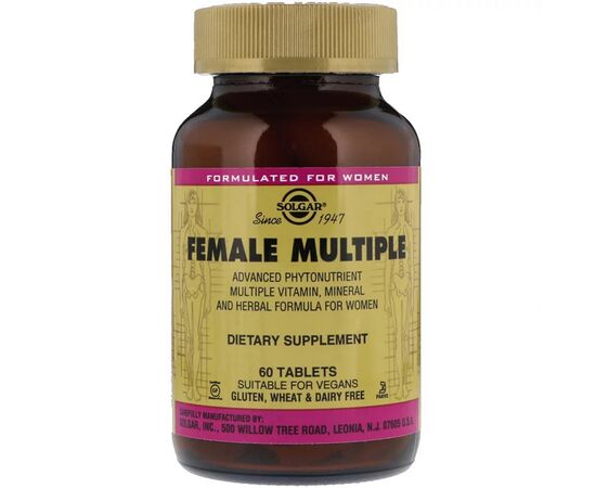 Мультивітамін Solgar Мультивітаміни для Жінок, Female Multiple, 60 таблеток (SOL-59198)