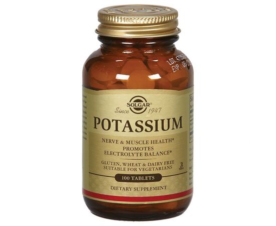 Мінерали Solgar Калій, Potassium, 99 мг, 100 таблеток (SOL02260)