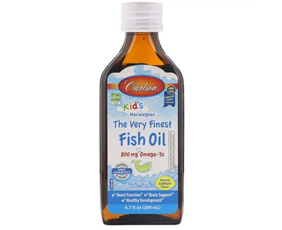 Жирные кислоты Carlson Рыбий Жир для Детей, Лимонный Вкус, Kid's Fish Oil Lemon, 2 (CAR-01543)