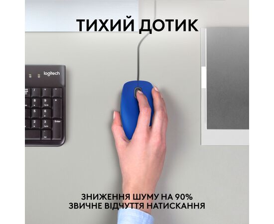 Мышка Logitech M110 Silent USB Blue (910-006758), изображение 2 Мышка Logitech M110 Silent USB Blue (910-006758), изображение 2
