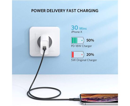 Дата кабель USB-C to Lightning 1.0m US1713A Nickel Plating ABS Shell Black Ugreen (60751), изображение 4