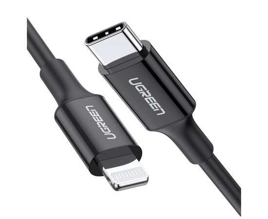 Дата кабель USB-C to Lightning 1.0m US1713A Nickel Plating ABS Shell Black Ugreen (60751)
