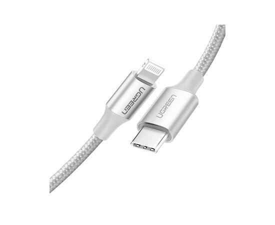 Дата кабель USB-C to Lightning 2.0m US304 20V/3A 60W Silver Ugreen (70525)
