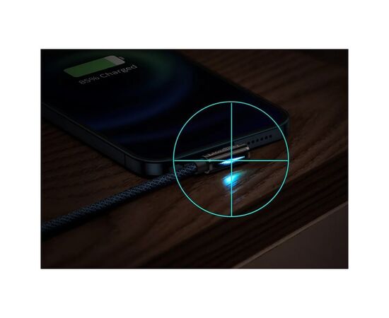 Дата кабель USB 2.0 AM to Lightning 2.0m CACS 2.4A 90 Legend Series Elbow Blue Baseus (CACS000103), зображення 9 Дата кабель USB 2.0 AM to Lightning 2.0m CACS 2.4A 90 Legend Series Elbow Blue Baseus (CACS000103), зображення 9