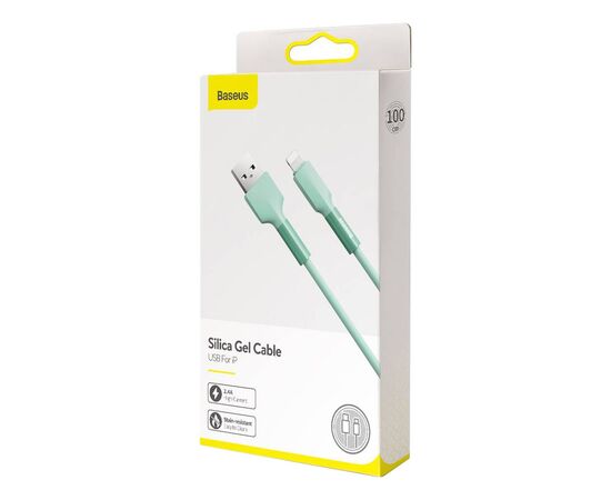 Дата кабель USB 3.1 AM to Lightning 1.0m CALDC 2.4A Silica gel Green Baseus (CALGJ-06), изображение 3 Дата кабель USB 3.1 AM to Lightning 1.0m CALDC 2.4A Silica gel Green Baseus (CALGJ-06), изображение 3