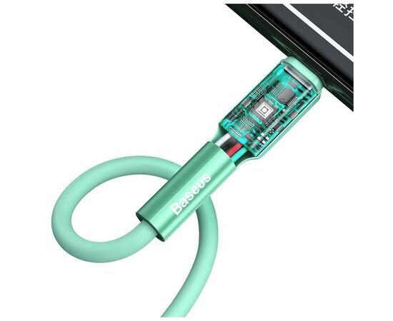 Дата кабель USB 3.1 AM to Lightning 1.0m CALDC 2.4A Silica gel Green Baseus (CALGJ-06), изображение 4 Дата кабель USB 3.1 AM to Lightning 1.0m CALDC 2.4A Silica gel Green Baseus (CALGJ-06), изображение 4