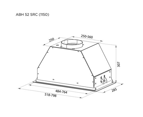 Вытяжка кухонная Pyramida ABH 52 SRC (1150) GWH, изображение 11 Вытяжка кухонная Pyramida ABH 52 SRC (1150) GWH, изображение 11