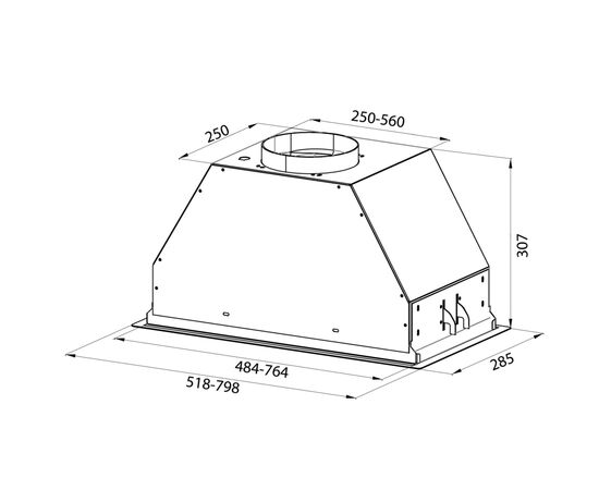 Вытяжка кухонная Pyramida ABH 80 SRC (1150) GBL, изображение 5 Вытяжка кухонная Pyramida ABH 80 SRC (1150) GBL, изображение 5