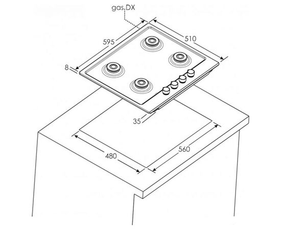 Варочная поверхность Candy CHW6BF4WPX, изображение 4 Варочная поверхность Candy CHW6BF4WPX, изображение 4