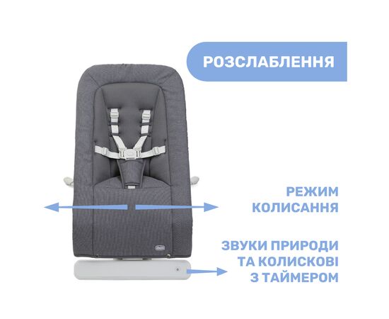 Кресло-качалка Chicco Rhythm'n'Sound dark gray (79651.04), изображение 5