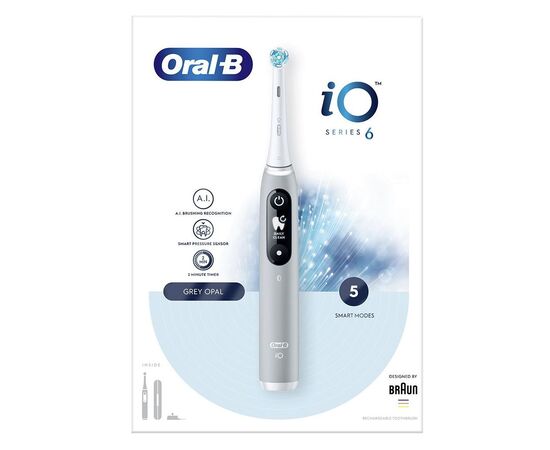 Электрическая зубная щетка Oral-B iO Series 6 iOM6.1A6.1K 3753 White, изображение 2 Электрическая зубная щетка Oral-B iO Series 6 iOM6.1A6.1K 3753 White, изображение 2