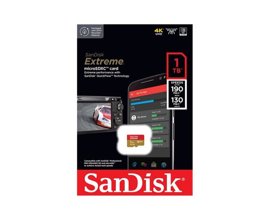 Карта памяти SanDisk 1 TB microSDXC UHS-I U3 V30 A2 Extreme (SDSQXAV-1T00-GN6MN), изображение 2 Карта памяти SanDisk 1 TB microSDXC UHS-I U3 V30 A2 Extreme (SDSQXAV-1T00-GN6MN), изображение 2