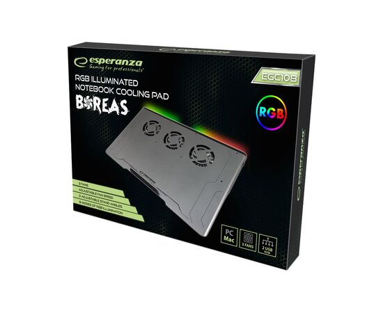 Подставка для ноутбука Esperanza EGC108 with RGB Boreas (EGC108), изображение 6 Подставка для ноутбука Esperanza EGC108 with RGB Boreas (EGC108), изображение 6