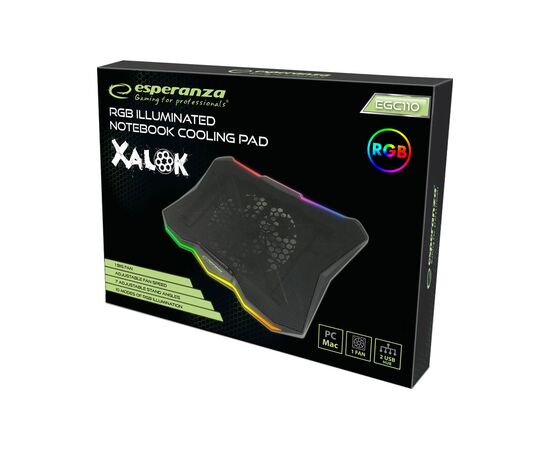 Подставка для ноутбука Esperanza EGC110 with RGB Xalok (EGC110), изображение 7 Подставка для ноутбука Esperanza EGC110 with RGB Xalok (EGC110), изображение 7