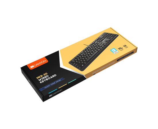 Клавіатура Canyon HKB-20 USB Black (CNS-HKB02-RU), зображення 6 Клавіатура Canyon HKB-20 USB Black (CNS-HKB02-RU), зображення 6