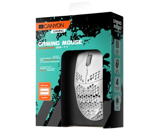 Мышка Canyon Puncher GM-11 USB White (CND-SGM11W), изображение 6 Мышка Canyon Puncher GM-11 USB White (CND-SGM11W), изображение 6